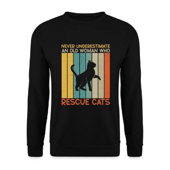 Cadeaux de sauvetage de chat - Sweat-shirt Unisexe - noir - Devant - Alina (178cm) & Michal (187cm)