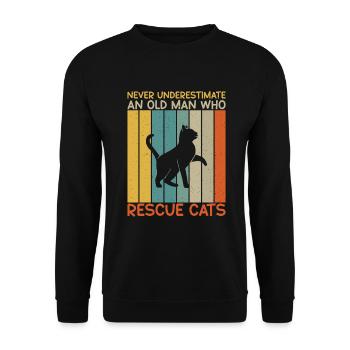 Cadeaux de sauvetage de chat - Sweat-shirt Unisexe - noir - Devant - Alina (178cm) & Michal (187cm)