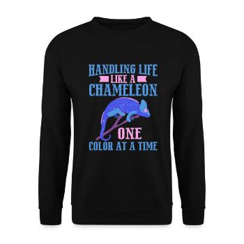 Chameleon Gifts - Unisex Sweatshirt - black - Front - Alina (178cm) & Michal (187cm)