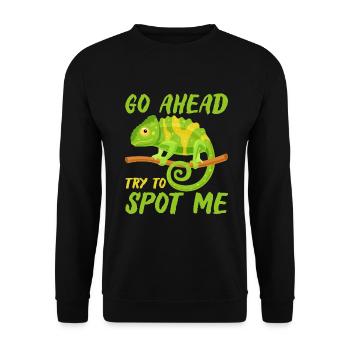Cadeaux Caméléon - Sweat-shirt Unisexe - noir - Devant - Alina (178cm) & Michal (187cm)