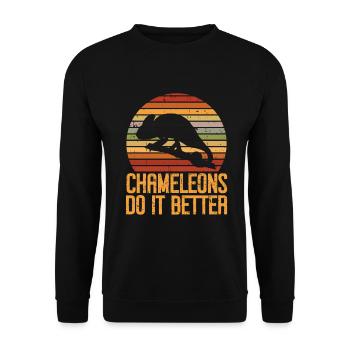 Chameleon Gifts - Unisex Pullover - Schwarz - Vorne - Alina (178cm) & Michal (187cm)