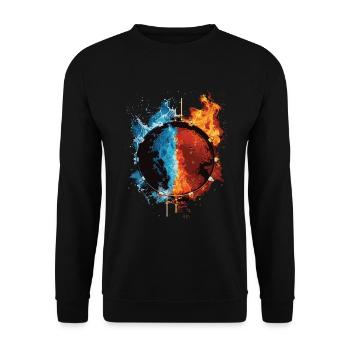 Schlagzeug - Unisex Pullover - Schwarz - Vorne - Alina (178cm) & Michal (187cm)
