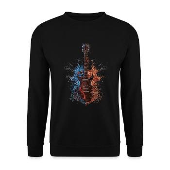 Gitarre - Unisex Pullover - Schwarz - Vorne - Alina (178cm) & Michal (187cm)