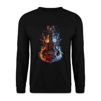 Gitarre - Unisex Pullover - Schwarz - Vorne - Alina (178cm) & Michal (187cm)