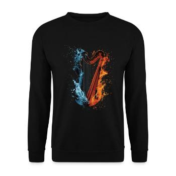 Harfe - Unisex Pullover - Schwarz - Vorne - Alina (178cm) & Michal (187cm)