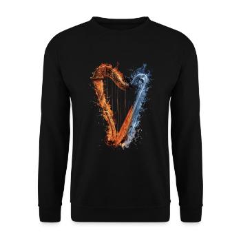 Harfe - Unisex Pullover - Schwarz - Vorne - Alina (178cm) & Michal (187cm)