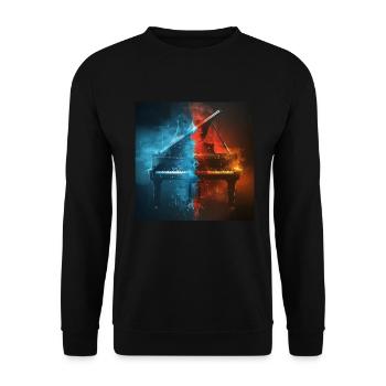 Klavier - Unisex Pullover - Schwarz - Vorne - Alina (178cm) & Michal (187cm)