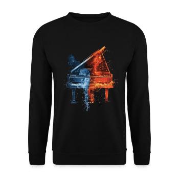 Klavier - Unisex Pullover - Schwarz - Vorne - Alina (178cm) & Michal (187cm)