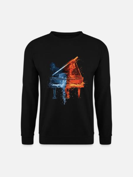 Klavier - Unisex Pullover - Schwarz