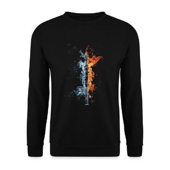 Querflöte - Unisex Pullover - Schwarz - Vorne - Alina (178cm) & Michal (187cm)