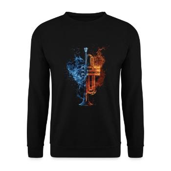 Trompete - Unisex Pullover - Schwarz - Vorne - Alina (178cm) & Michal (187cm)