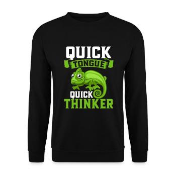 Chameleon Gifts - Unisex Pullover - Schwarz - Vorne - Alina (178cm) & Michal (187cm)