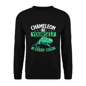 Chameleon Gifts - Unisex Pullover - Schwarz - Vorne - Alina (178cm) & Michal (187cm)