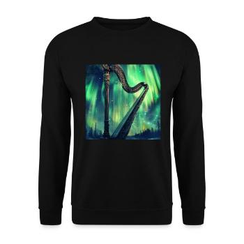 Harfe - Unisex Pullover - Schwarz - Vorne - Alina (178cm) & Michal (187cm)