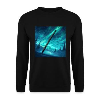 Querflöte - Unisex Pullover - Schwarz - Vorne - Alina (178cm) & Michal (187cm)