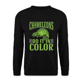 Chameleon Gifts - Unisex Pullover - Schwarz - Vorne - Alina (178cm) & Michal (187cm)