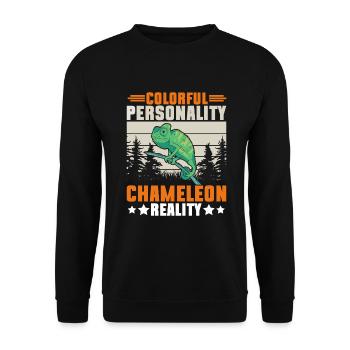 Cadeaux Caméléon - Sweat-shirt Unisexe - noir - Devant - Alina (178cm) & Michal (187cm)