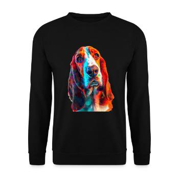 Basset - Unisex Pullover - Schwarz - Vorne - Alina (178cm) & Michal (187cm)