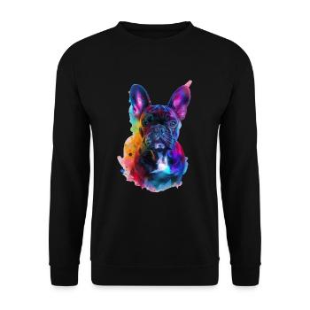 Französische Bulldogge - Unisex Pullover - Schwarz - Vorne - Alina (178cm) & Michal (187cm)