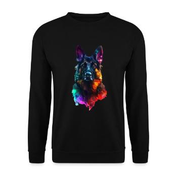 Deutscher Schäferhund - Unisex Pullover - Schwarz - Vorne - Alina (178cm) & Michal (187cm)