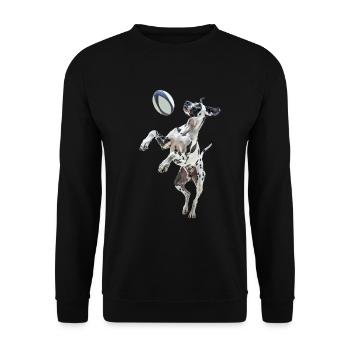 Deutsche Dogge - Unisex Pullover - Schwarz - Vorne - Alina (178cm) & Michal (187cm)