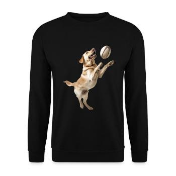 Labrador Retriever - Unisex Pullover - Schwarz - Vorne - Alina (178cm) & Michal (187cm)