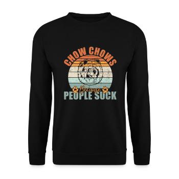 Chow Chow Gifts - Unisex Pullover - Schwarz - Vorne - Alina (178cm) & Michal (187cm)
