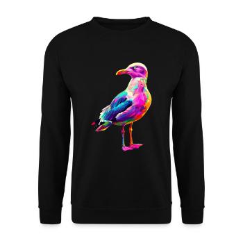 Möwe - Unisex Pullover - Schwarz - Vorne - Alina (178cm) & Michal (187cm)