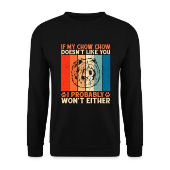 Chow Chow Gifts - Unisex Pullover - Schwarz - Vorne - Alina (178cm) & Michal (187cm)