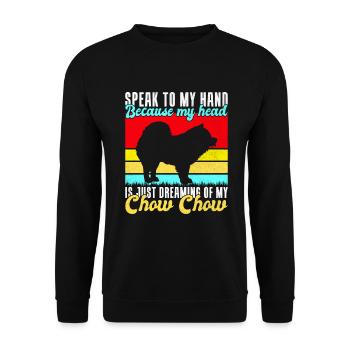 Chow Chow Gifts - Unisex Pullover - Schwarz - Vorne - Alina (178cm) & Michal (187cm)