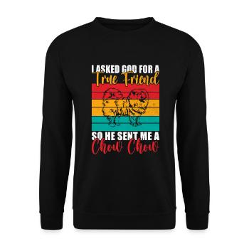 Chow Chow Gifts - Unisex Pullover - Schwarz - Vorne - Alina (178cm) & Michal (187cm)