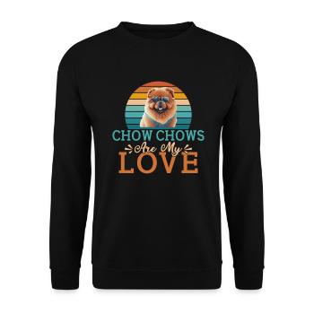 Chow Chow Gifts - Unisex Pullover - Schwarz - Vorne - Alina (178cm) & Michal (187cm)