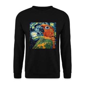 Sittiche - Unisex Pullover - Schwarz - Vorne - Alina (178cm) & Michal (187cm)