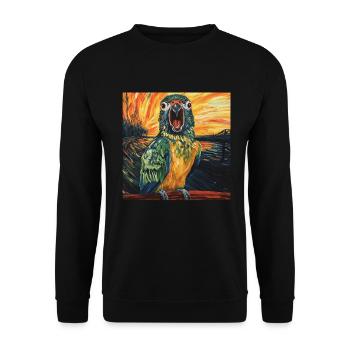 Sittiche - Unisex Pullover - Schwarz - Vorne - Alina (178cm) & Michal (187cm)