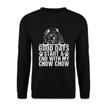 Chow Chow Gifts - Unisex Pullover - Schwarz - Vorne - Alina (178cm) & Michal (187cm)
