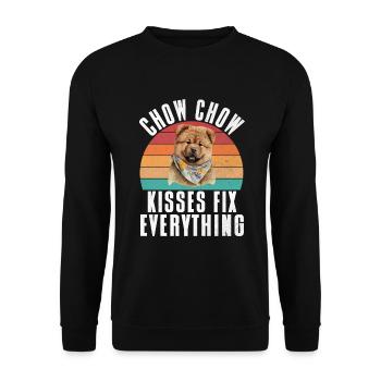 Chow Chow Gifts - Unisex Pullover - Schwarz - Vorne - Alina (178cm) & Michal (187cm)