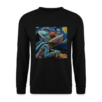 Chamäleon - Unisex Pullover - Schwarz - Vorne - Alina (178cm) & Michal (187cm)
