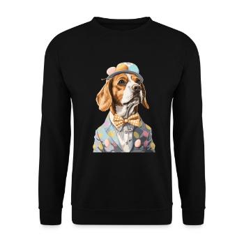Beagle - Unisex Pullover - Schwarz - Vorne - Alina (178cm) & Michal (187cm)