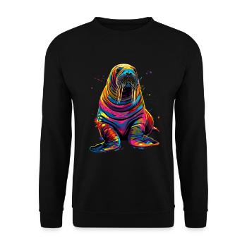Walross - Unisex Pullover - Schwarz - Vorne - Alina (178cm) & Michal (187cm)