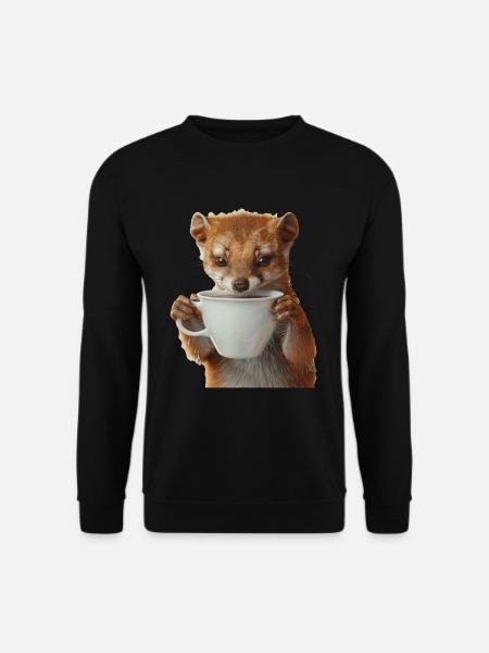Hermelin Kaffee - Unisex Pullover - Schwarz
