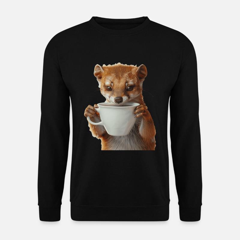 Hermelin Kaffee - Unisex Pullover - Schwarz