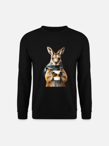 Wallaby Kaffee - Unisex Pullover - Schwarz