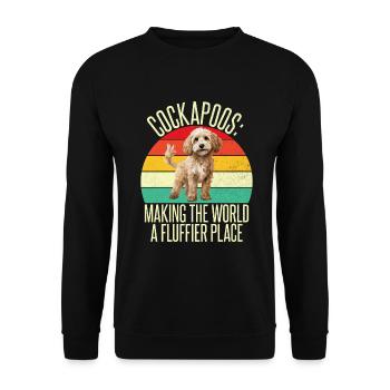 Cockapoo Gifts - Unisex Sweatshirt - black - Front - Alina (178cm) & Michal (187cm)