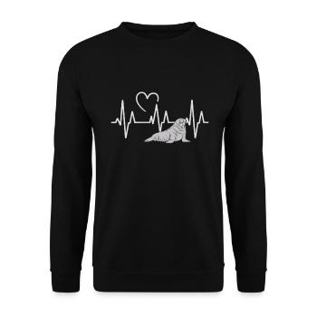 Walross - Unisex Pullover - Schwarz - Vorne - Alina (178cm) & Michal (187cm)
