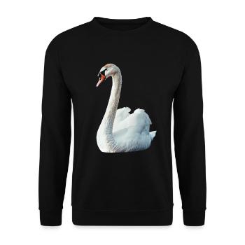 Schwan - Unisex Pullover - Schwarz - Vorne - Alina (178cm) & Michal (187cm)
