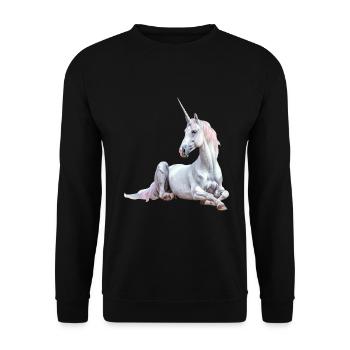 Einhorn - Unisex Pullover - Schwarz - Vorne - Alina (178cm) & Michal (187cm)