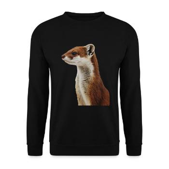 Hermelin - Unisex Pullover - Schwarz - Vorne - Alina (178cm) & Michal (187cm)