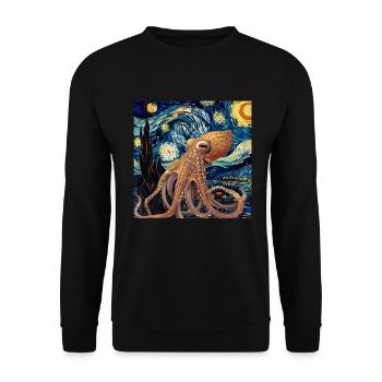 Tintenfisch - Unisex Pullover - Schwarz - Vorne - Alina (178cm) & Michal (187cm)