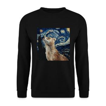 Hermelin - Unisex Pullover - Schwarz - Vorne - Alina (178cm) & Michal (187cm)