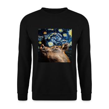 Warzenschwein - Unisex Pullover - Schwarz - Vorne - Alina (178cm) & Michal (187cm)